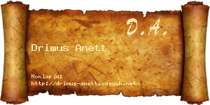 Drimus Anett névjegykártya